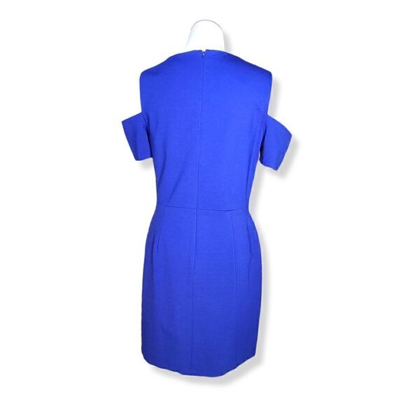 1. State Cold Shoulder Lined Formal Mini Dress Blue Size 12 Large - Picture 12 of 14